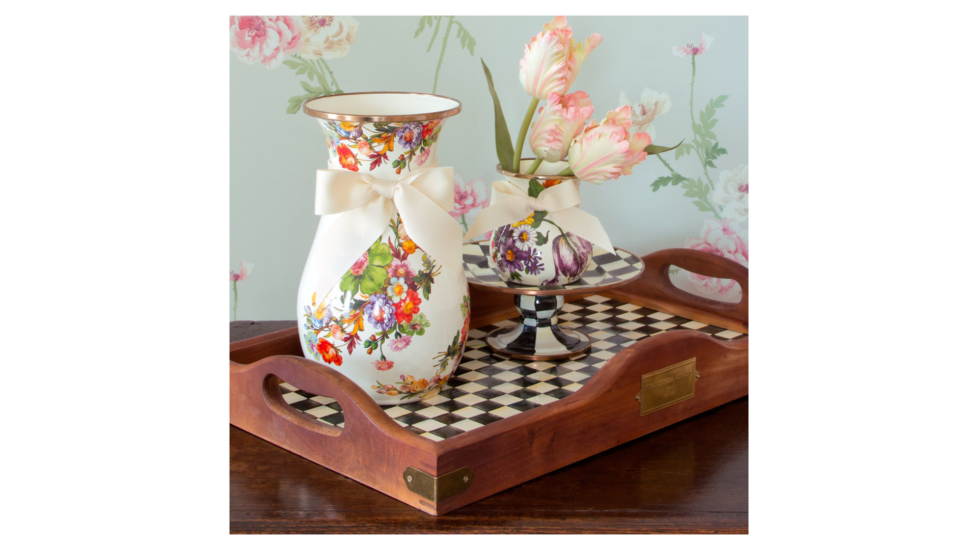 10654403 Mackenzie-Childs Ваза высокая Flower Market Сталь  - Вид №2