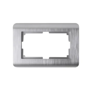 Рамка для розеток и выключателей Werkel Stream 2 поста цвет серебро