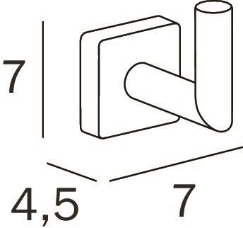 INDA® Металлический крючок для халата Forum quadra A3020a - Вид №1