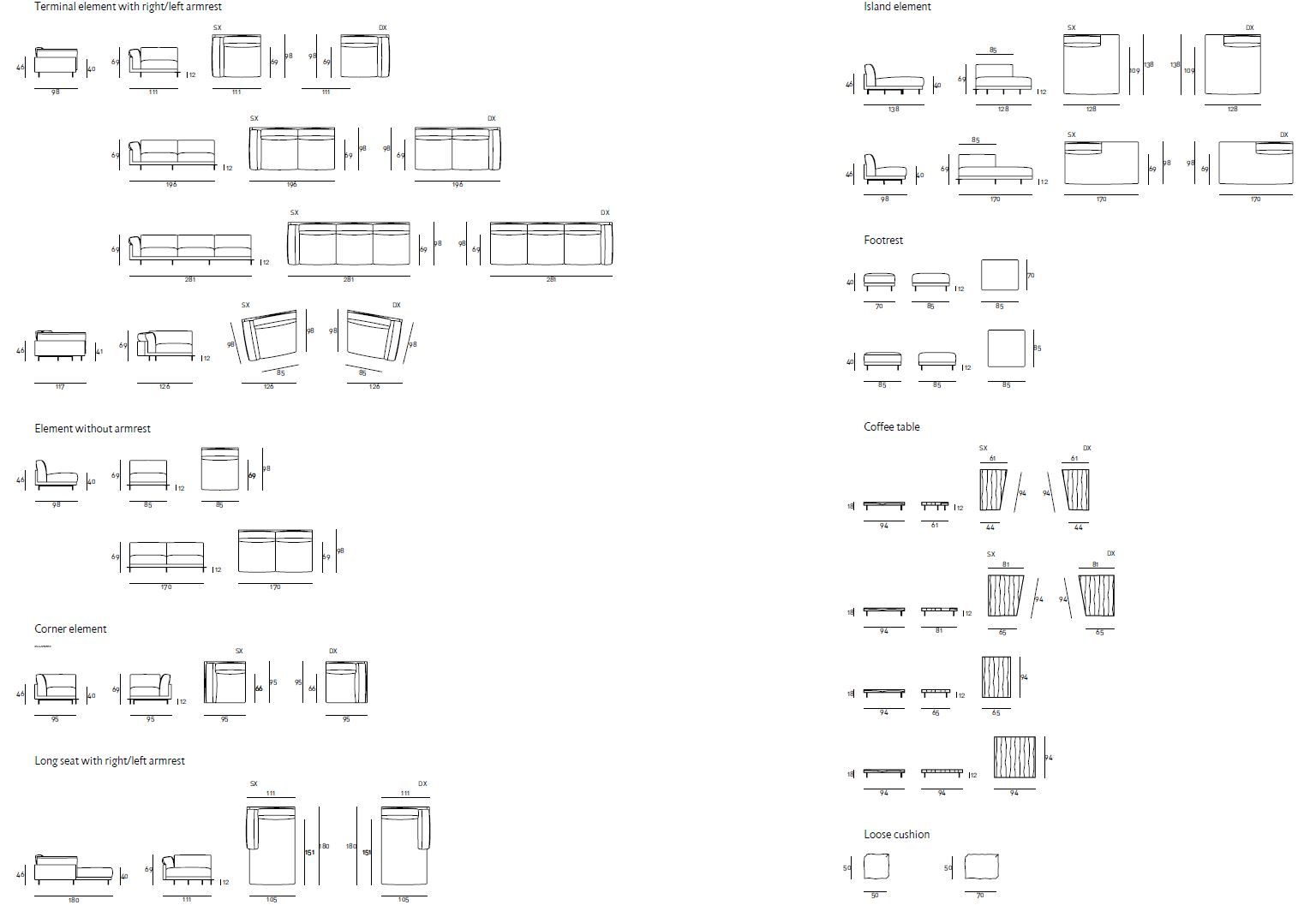 Модульный тканевый диван Living Divani Echoo ARCH-00094796 - Вид №7
