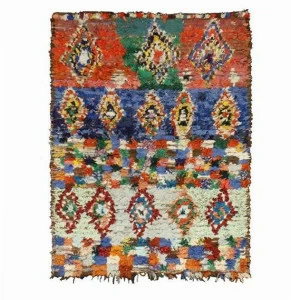 AFOLKI Ковер с длинным ворсом из хлопка и шерсти с рисунком Boucherouite Taa766be