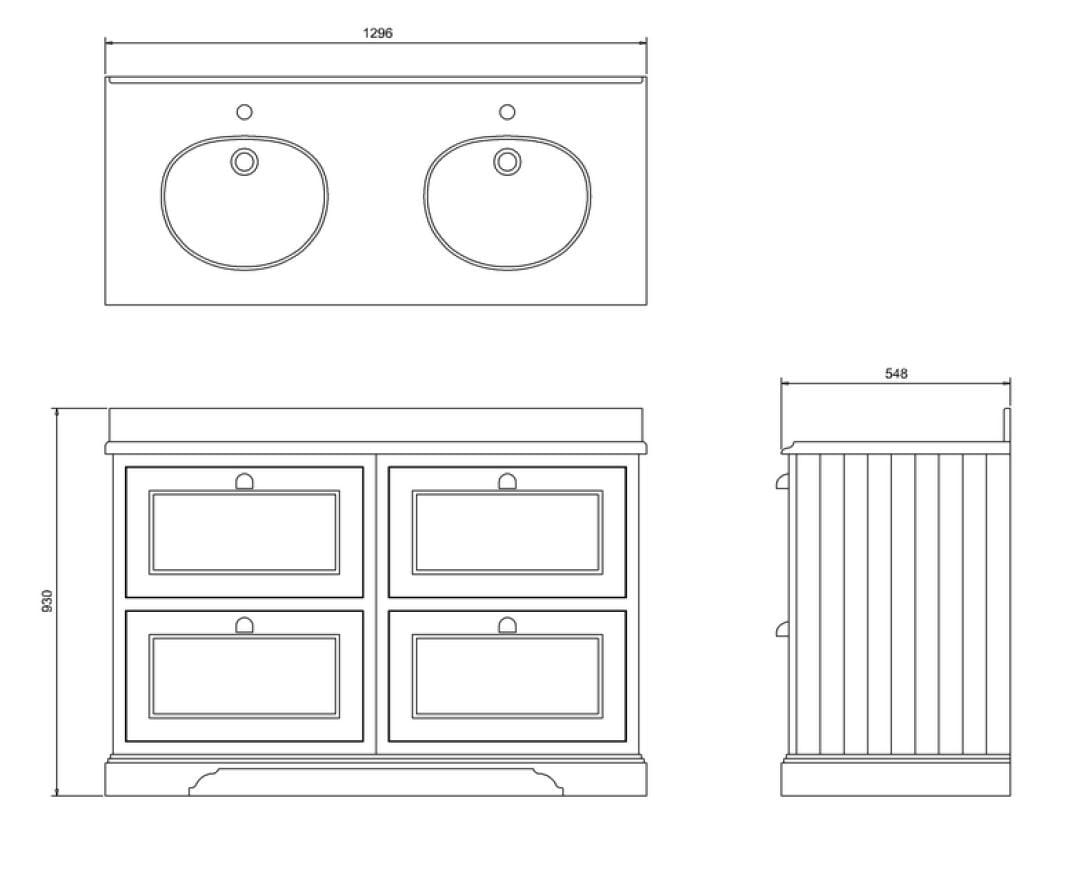 МДФ двойной напольный умывальник с ящиками Burlington MINERVA ARCH-00113131 - Вид №14