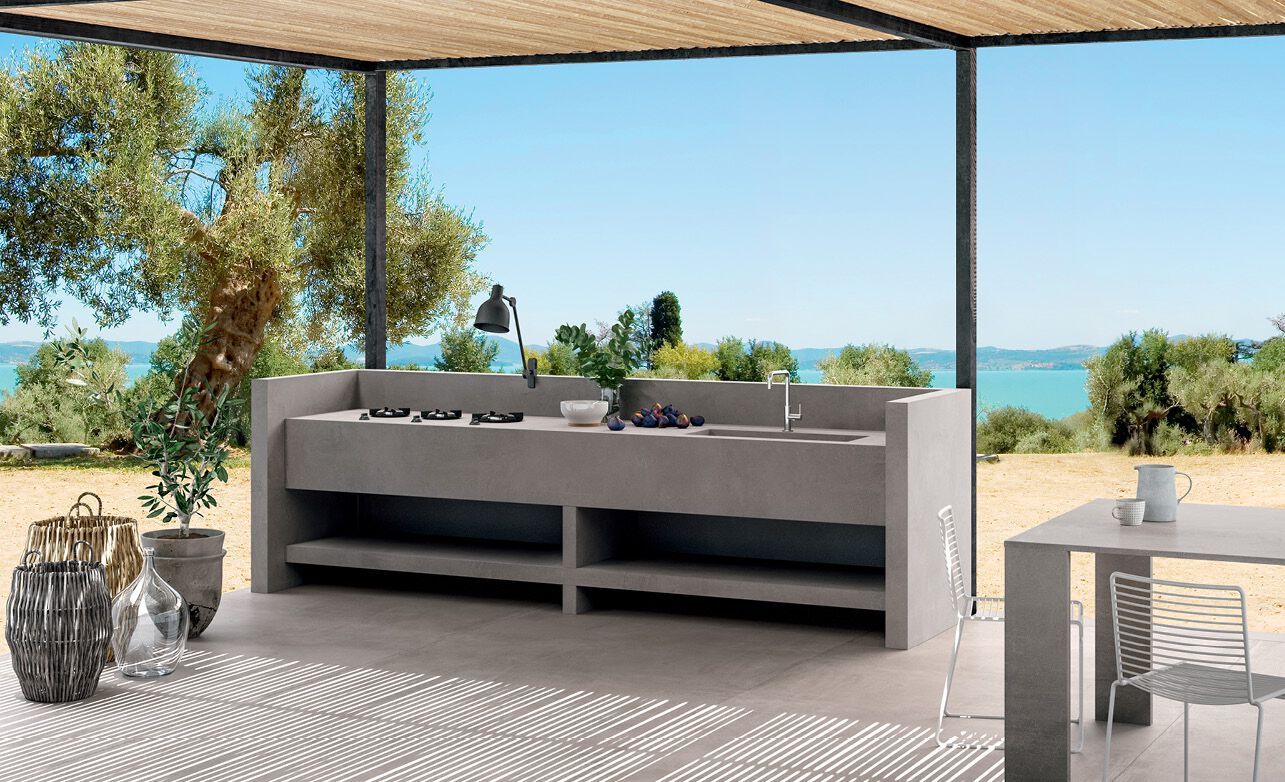 Кухонный топ из керамогранита с цементным эффектом CERAMICA FONDOVALLE MYTOP ARCH-00079656 - Вид №1