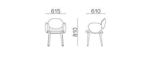 Тканевый стул с подлокотниками HC28 maison BONBON ARCH-00124668 - Вид №2