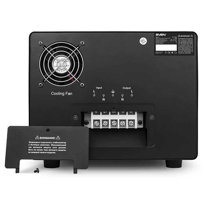 SV-014902 Stabilizer vr-a10000, relay, 10000va, 6000w, 140-275v, output terminals, black, 424 ? 247 ? 285mm, 17.18kg. Sven Santreyd  - Вид №3