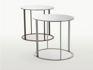 Круглый журнальный столик из зеркального стекла