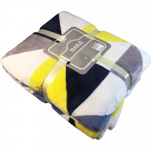 82553698 Плед «Пирамида» 200x220 см микрофибра цвет жёлтый/синий