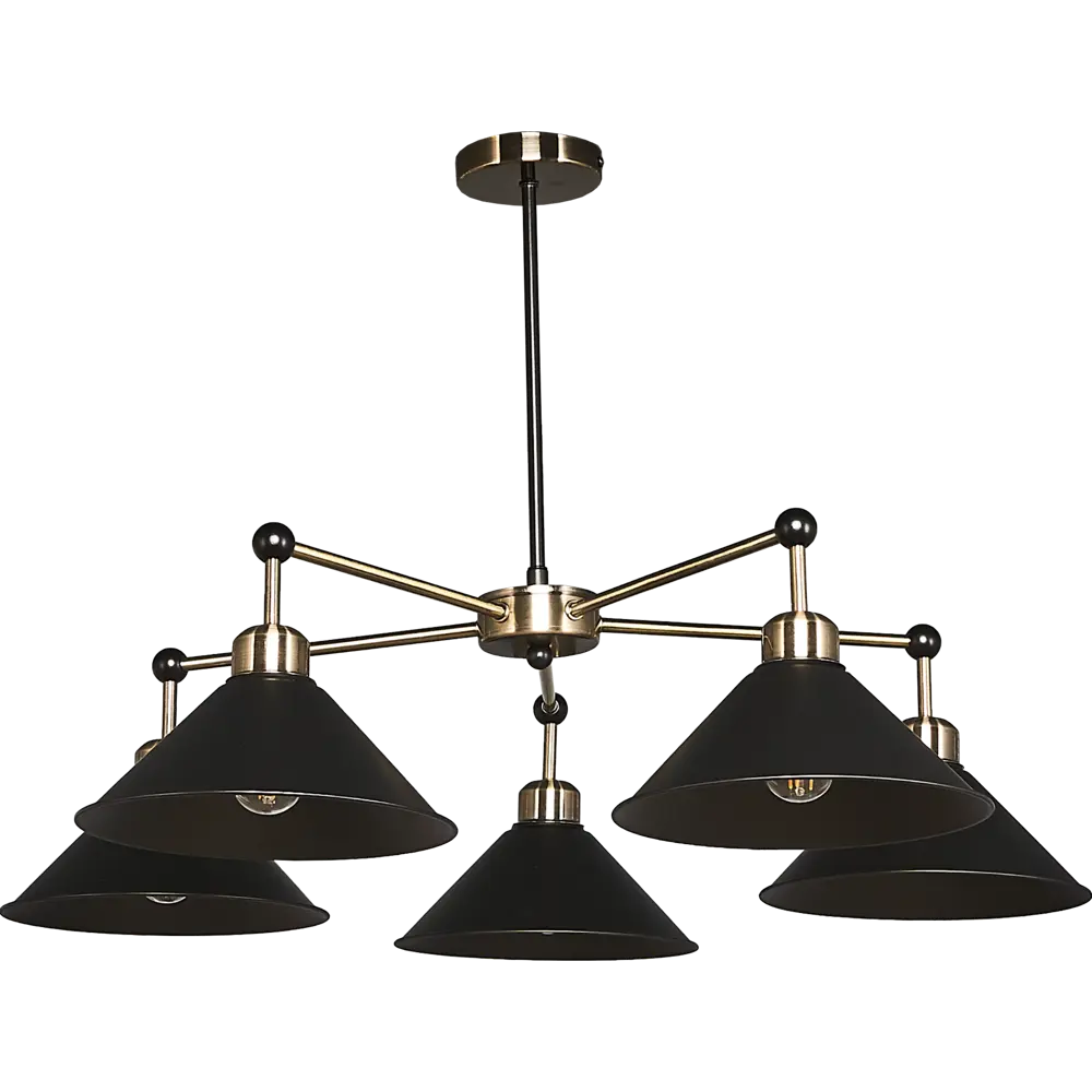 Люстра подвесная Lamplandia Harsh L1100-5, 5 ламп, 15 м², цвет чёрный STLM-2028727