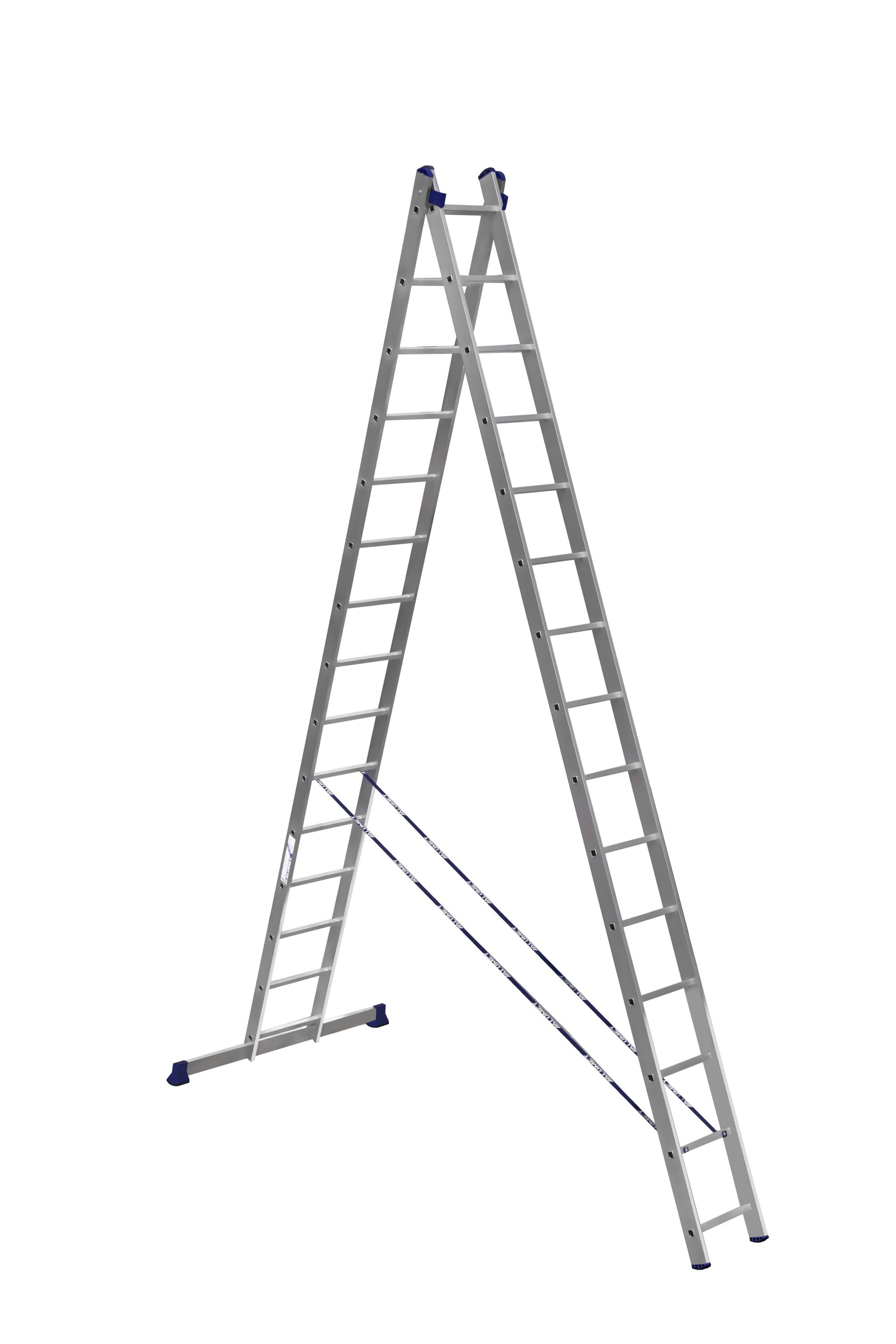 Алюминиевая двухсекционная универсальная лестница HS2 6215 ALUMET 