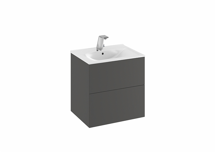 9751021111 IDO Elegant напольная тумба под умывальник, с двумя ящиками, W = 600 мм, W1 = 610 мм, белый - Вид №3