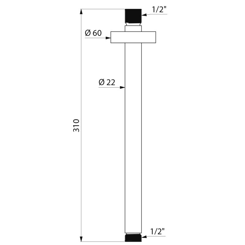710050 Держатель для душа DELABIE  - Вид №1