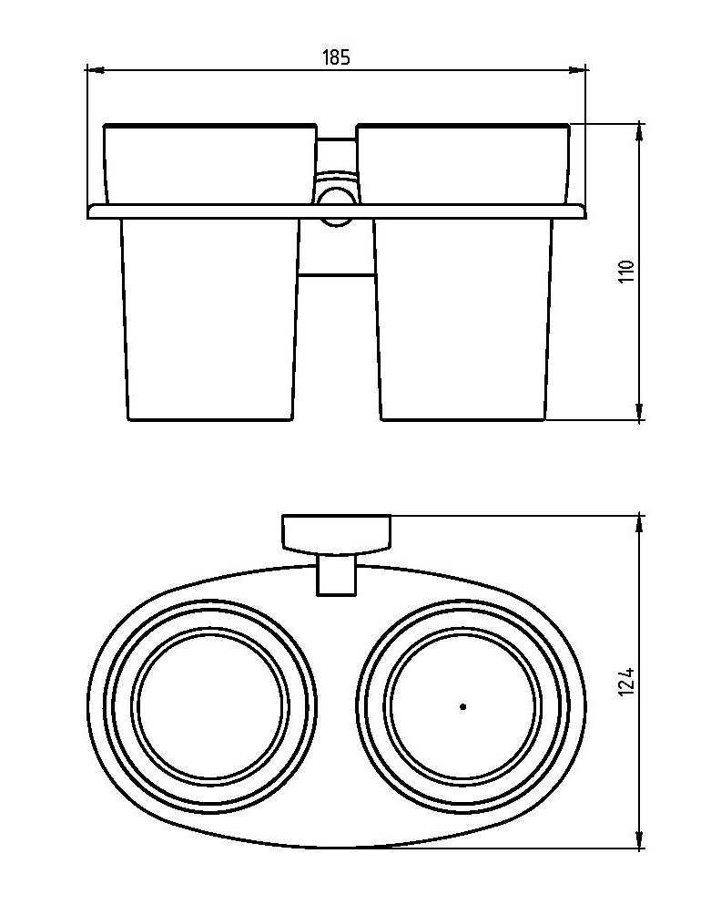 Двойной держатель стакана Novaservis Metalia 12 0257.0 хром 02570 - Вид №1