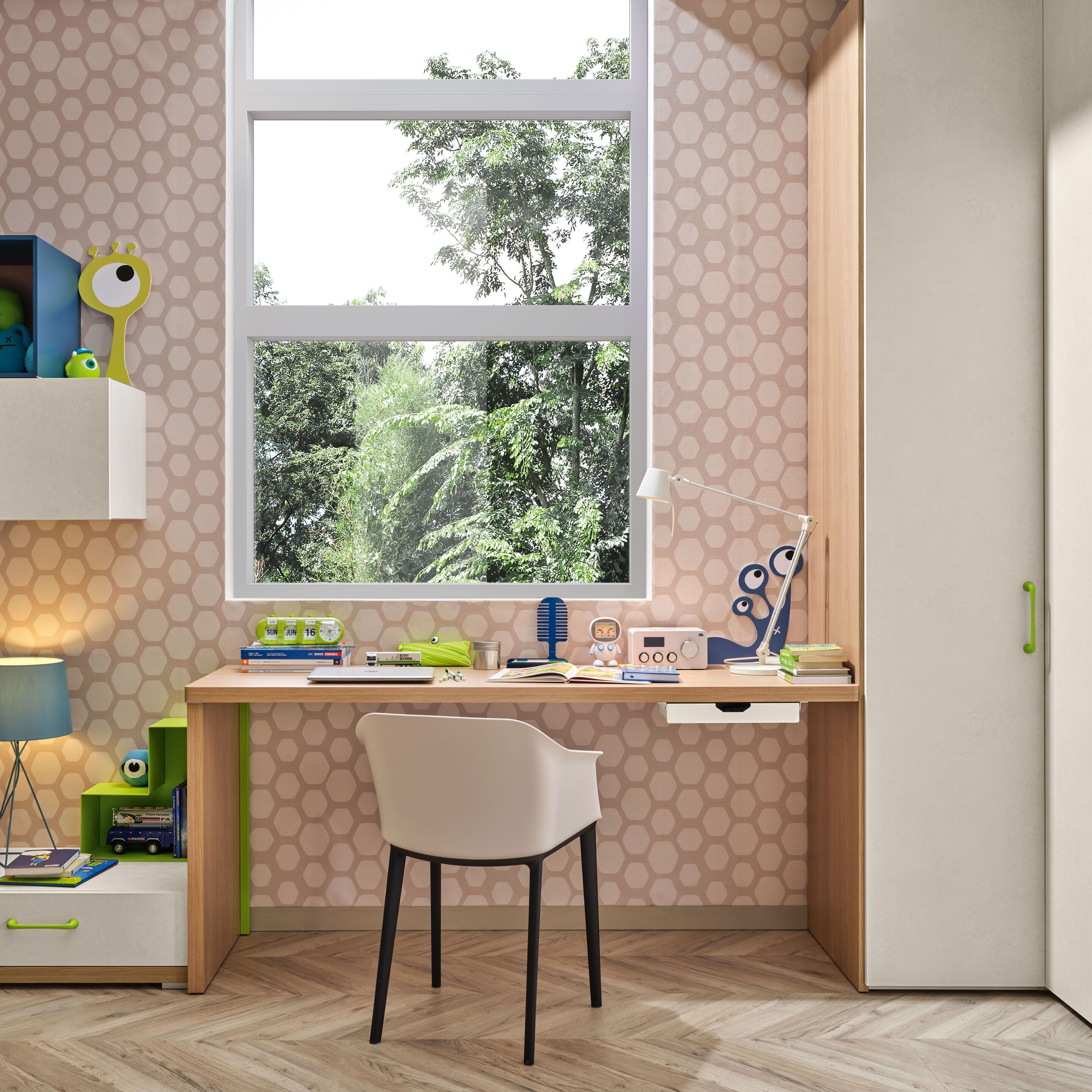 Детская комната с угловым шкафом и диваном-кроватью Moretti Compact KC322 ARCH-00009174 - Вид №2