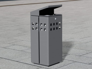 Держатель для мусора из нержавеющей стали с крышкой для наружного использования