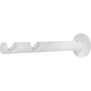 Держатель двухрядный с пластиковой вставкой 2 см цвет белый