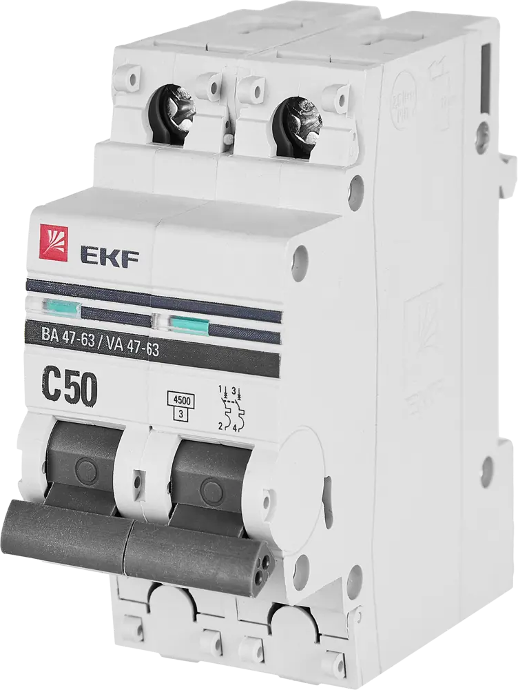 Автоматический выключатель EKF ВА47-63 для защиты электросетей 82421262