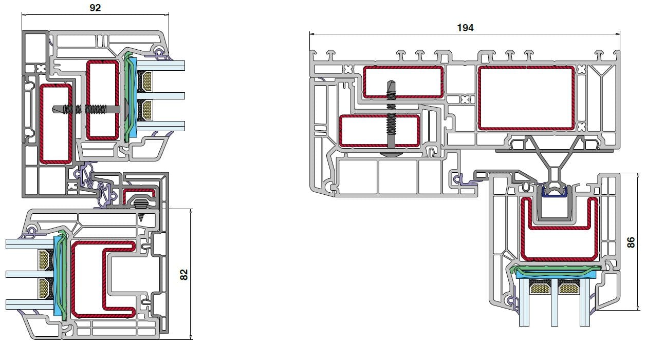 Копланарное раздвижное окно из ПВХ с тройным остеклением Veka VEKAMOTION 82 MAX ARCH-00070406 - Вид №10
