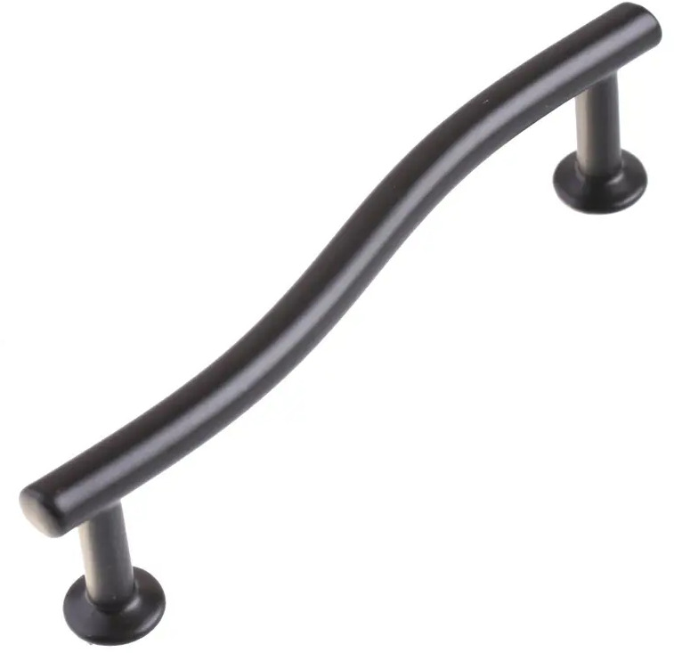 87007514 Ручка-скоба мебельная изогнутая мебельная 96 мм цвет черный STLM-1012088