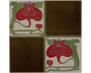 LGC029 Набор из 10 четвертных коричневых четырехугольных плиток бордового цвета Сarronheating