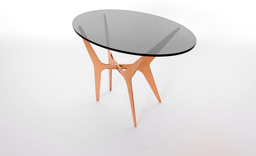 GABRIEL SCOTT Высокий овальный стол из стали и стекла Dean sun-id-1407287 - Вид №4