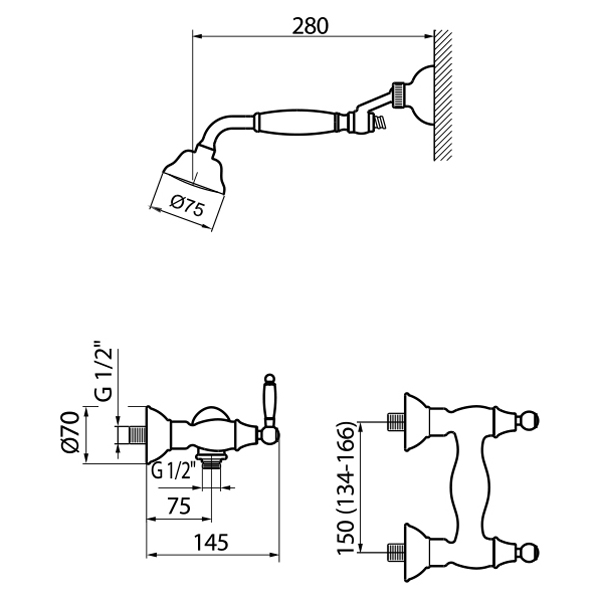 DO760101010 Смеситель для душа Webert Dorian - Вид №1