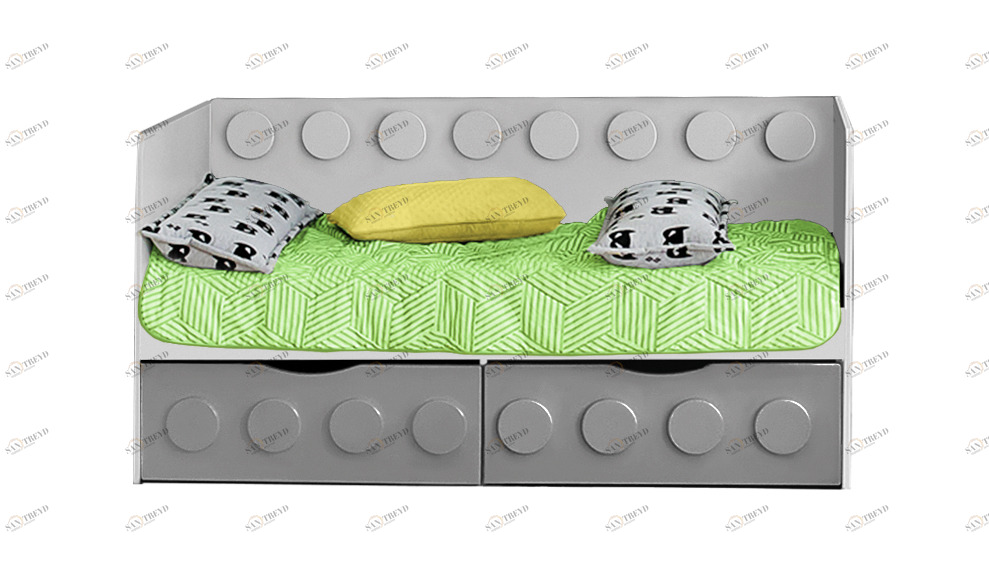 Детский диван-кровать с 2 ящиками "Бэтмен" МАНДАРИН ЛЕГОЛЕНД 178721 Серый Santreyd 