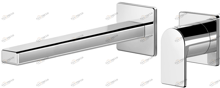 Fir Italia Смеситель для умывальника настенный из латуни на 2 отверстия Doda 67 6718208