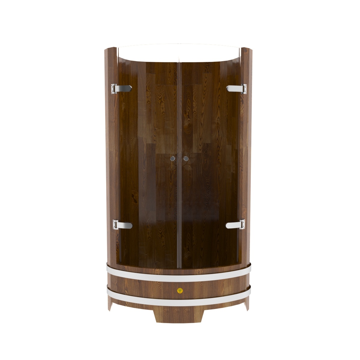 2128 Душевая кабина со стеклянными дверцами (лиственница морёная сращенная) Alyarus  - Вид №1