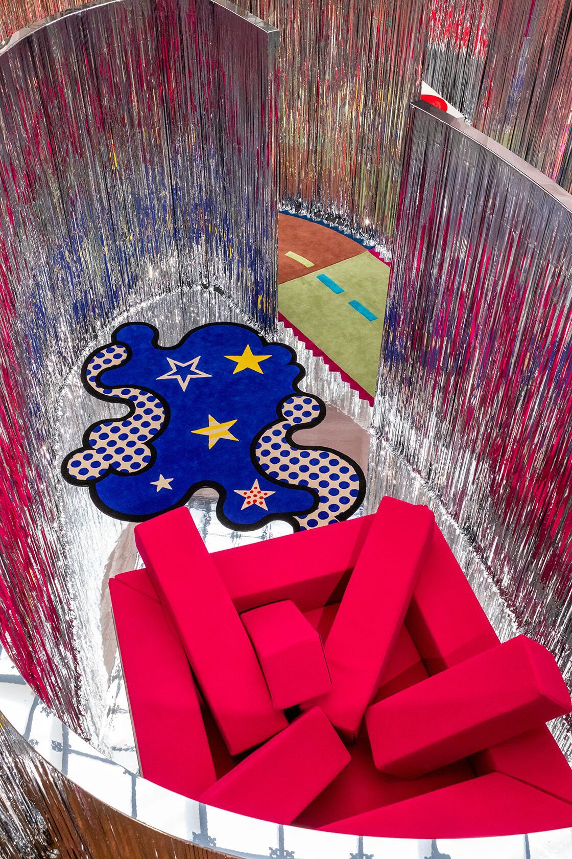 Шерстяной ковер ручной работы Poltronova бабочка, луг и небо ARCH-00025173 - Вид №3