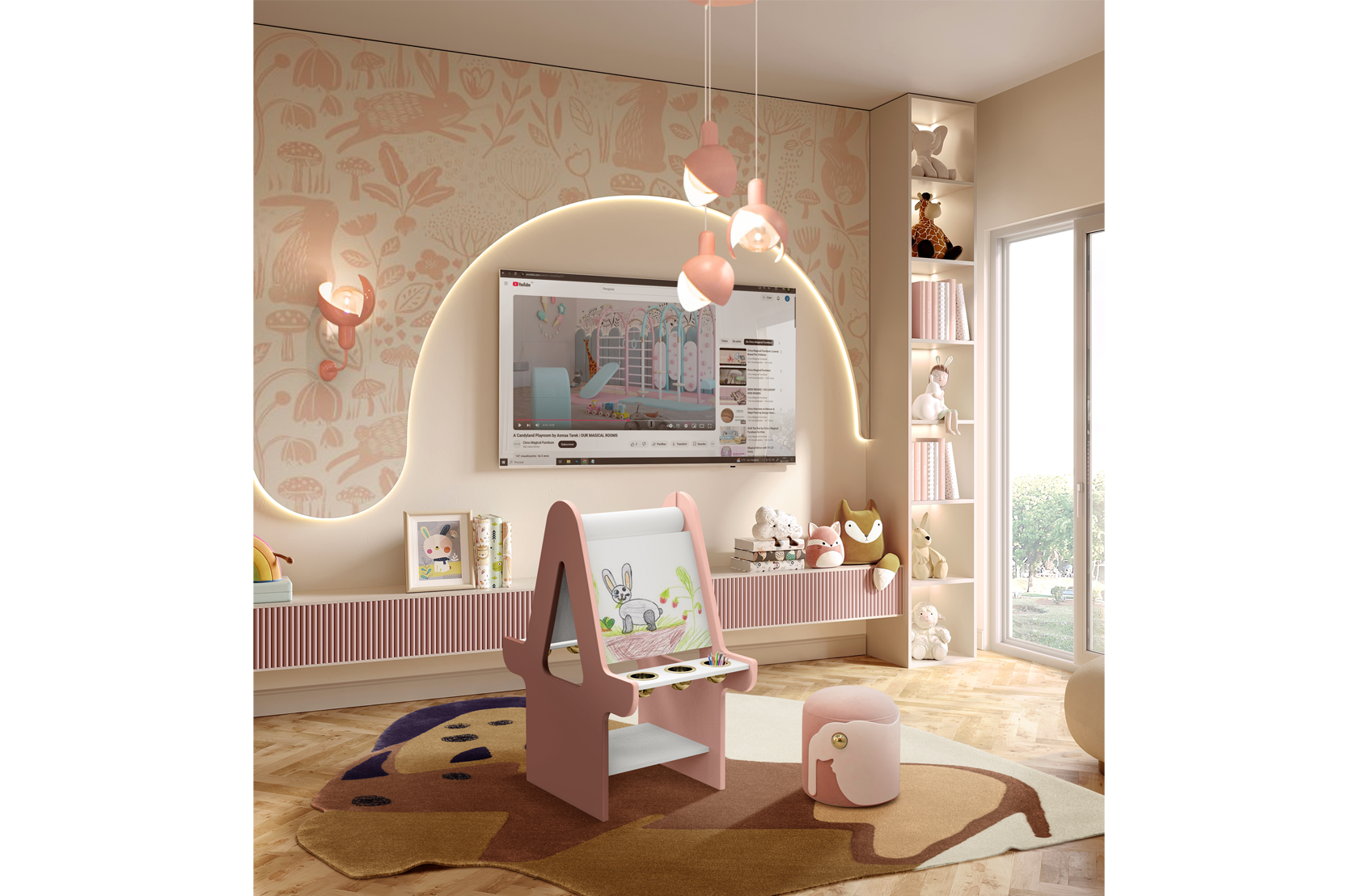 CIST480 Мольберт для рисования детский Мерлин Двусторонний Circu  - Вид №8