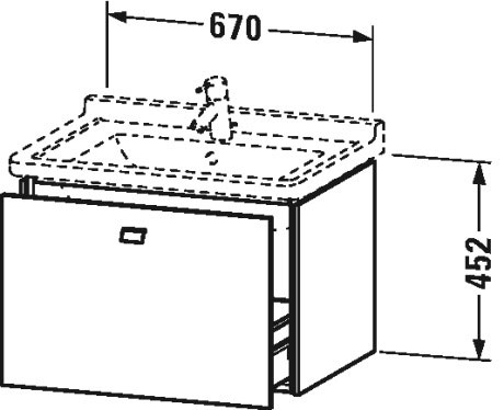 BR404104949 Brioso Тумбочка подвесная Графит матовый, декор Duravit - Вид №1