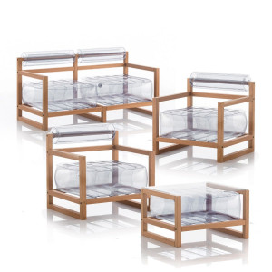 MOJOW Yoko садовая мебель и журнальный столик Прозрачный SYK2FYK1CYK1TBYKCB01TR