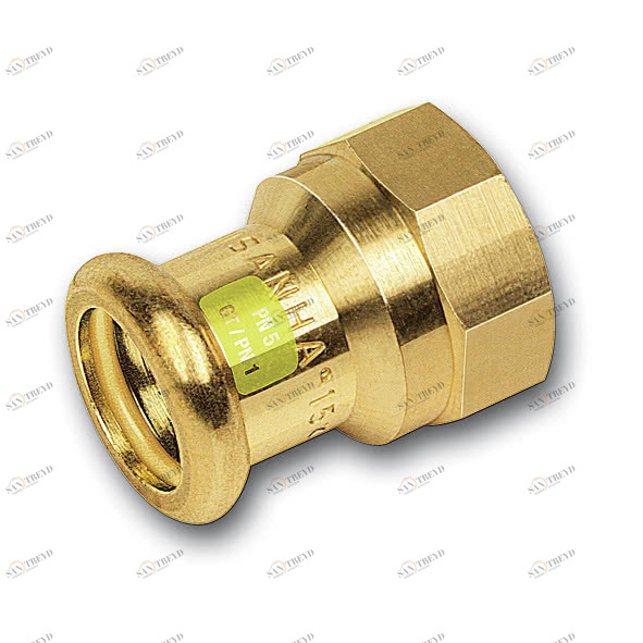 1112701612 SANHA 11270G пресс-фитинг газ, бронза, муфта переходная ВПр-ВР 16x1/2 мм 