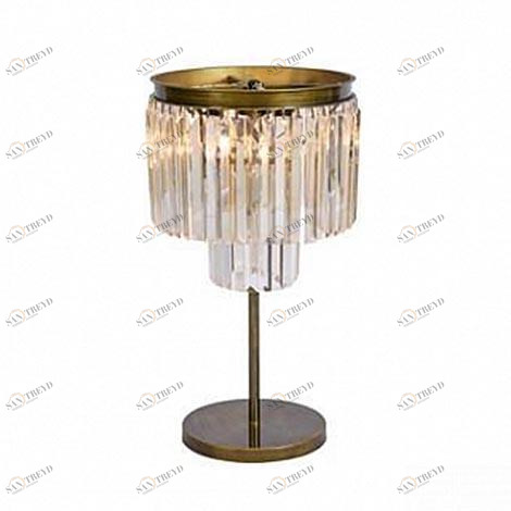 Настольная лампа с хрустальными подвесками золото Nova 3005/23 TL-3 DIVINARE ИНТЕРЬЕРНЫЕ 329022 Золото;коричневый 