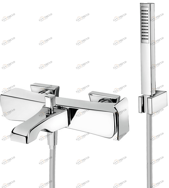 Fir Italia Смеситель для ванны настенный из латуни с ручным душем Déco 87 8734017