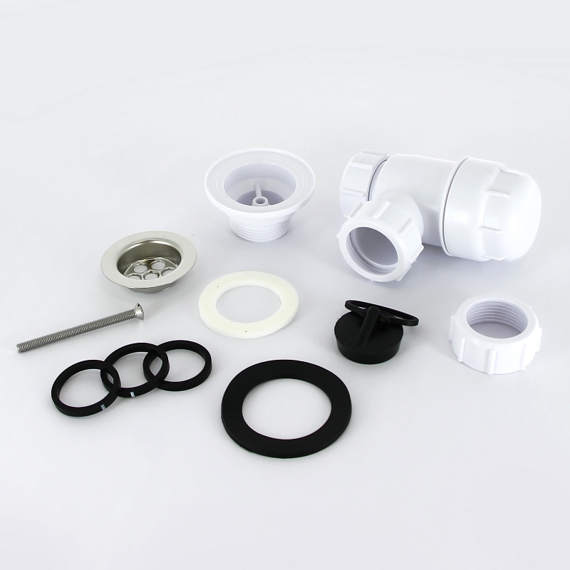 Сифон McAlpine бутылочный 1 1/4""x32 мм с выпуском 60 мм нерж. решетка пробкой выход компресс. D=32 мм MRW2L - Вид №4