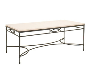 Прямоугольный журнальный столик из смолы и нержавеющей стали