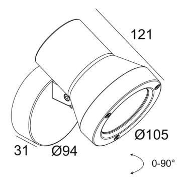 Регулируемый настенный светодиодный наружный прожектор Deltalight Kix ARCH-00072079 - Вид №5
