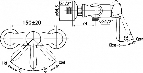 Смеситель для душа OGLIO OGL-ESDM-CRM BELBAGNO  - Вид №1