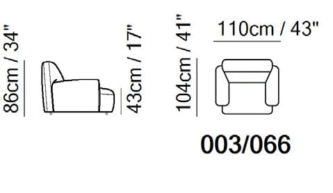 Тканевое кресло с подлокотниками Natuzzi Italia память ARCH-00118685 - Вид №2