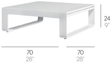 GANDIABLASCO Низкий садовый стол из термо-лакированного алюминия Flat sun-id-1467552 - Вид №2