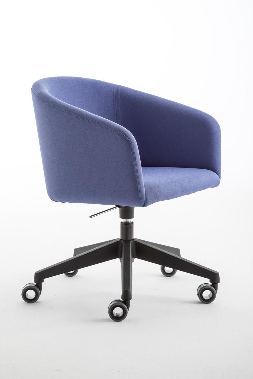 Luxy Стул из ткани с подлокотниками на колесиках Bloom 4blfn86, 4blfb88, 4blfc90 - Вид №1