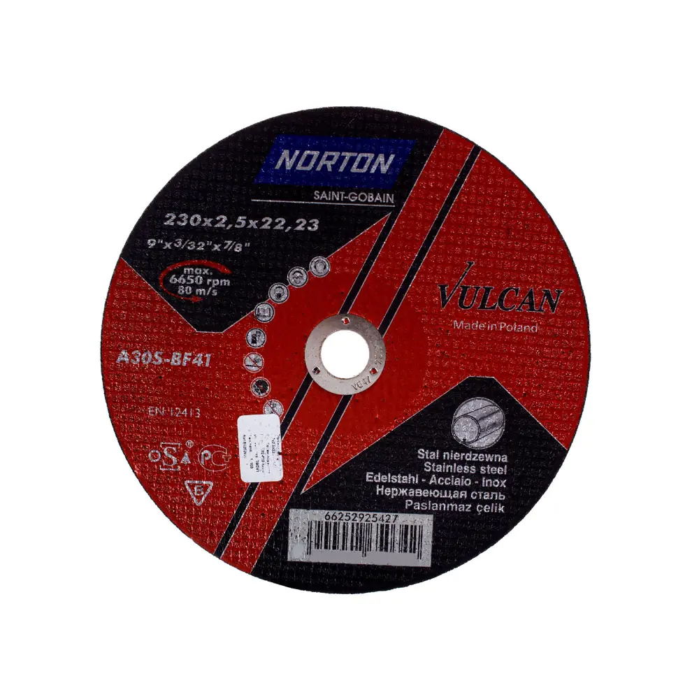 Круг отрезной по нержавейке Norton, тип 41, 230x2.5x22.2 мм STLM-2008782