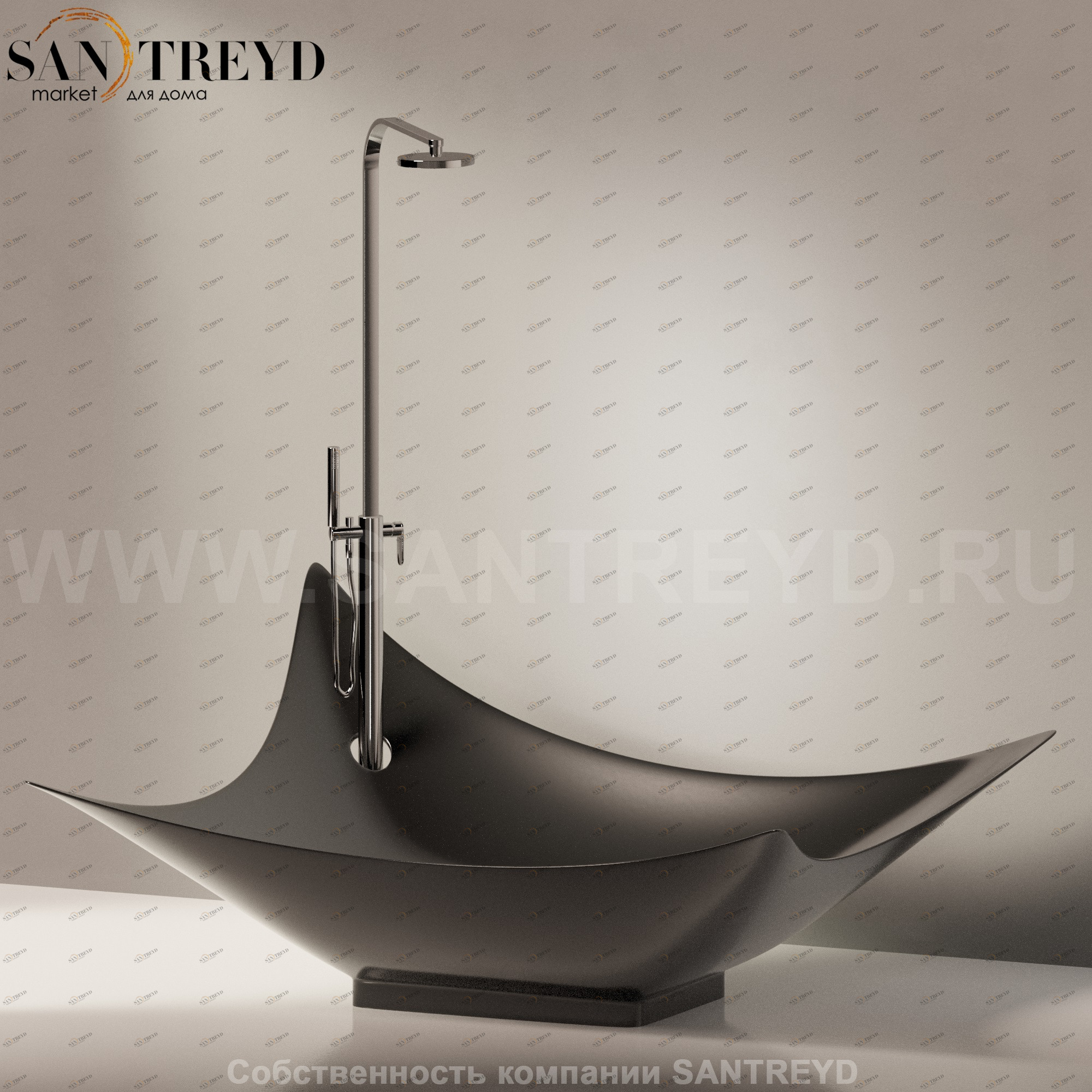 Flaminia LEGGERA Ванна свободностоящая черная LG210.9017 Ceramica Flaminia LG2109017