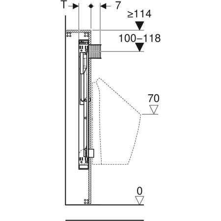 461.606.00.1 Инсталляция для писсуара Geberit GIS, 114 см, универсальная, для распыляющей форсунки Geberit  - Вид №3