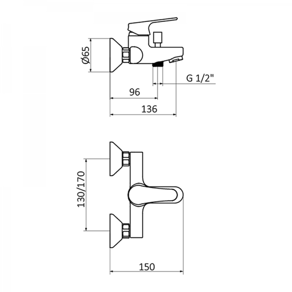 Смеситель для ванны E-PLUS GRB MIXERS 35264320 - Вид №1