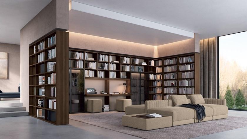 Febal Casa Книжный шкаф из дерева и стекла с подсветкой sun-id-1380408 - Вид №4