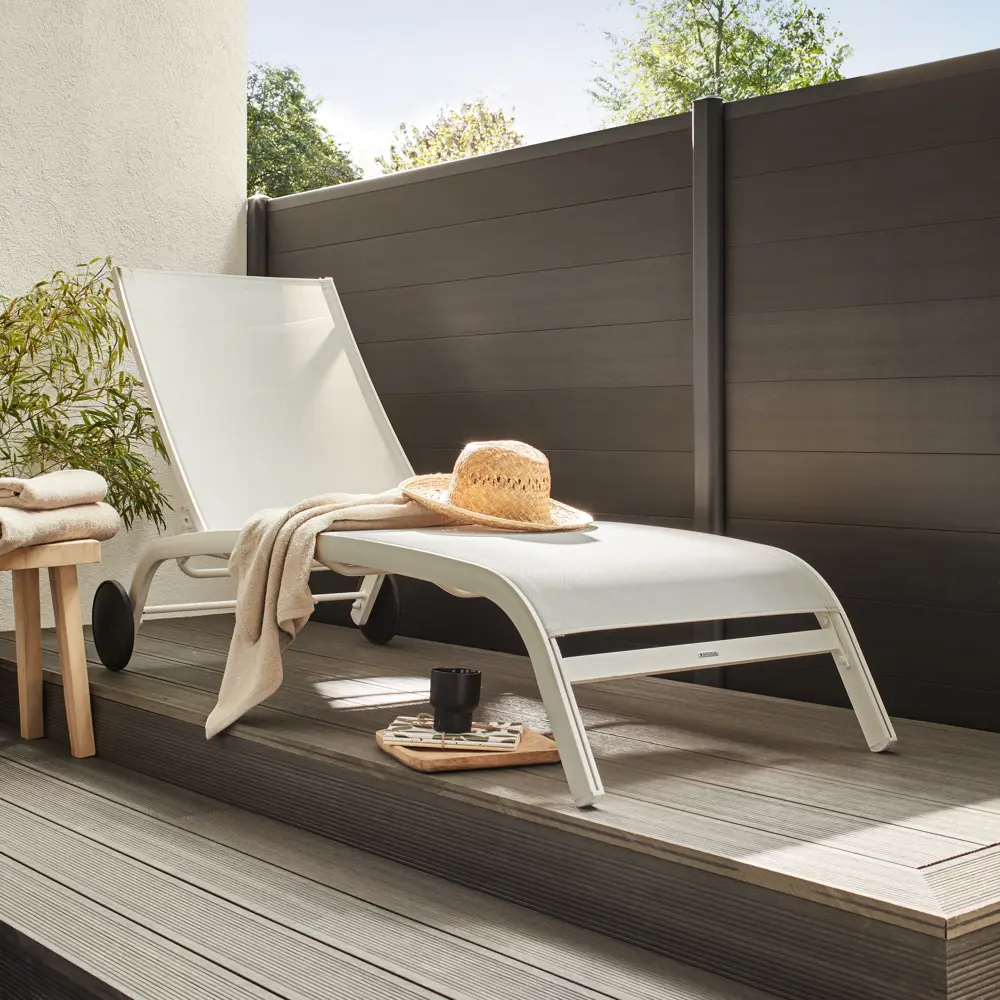 Шезлонг Naterial Lyra II 207x63x95 см алюминий/текстилен белый STLM-2136262 - Вид №23