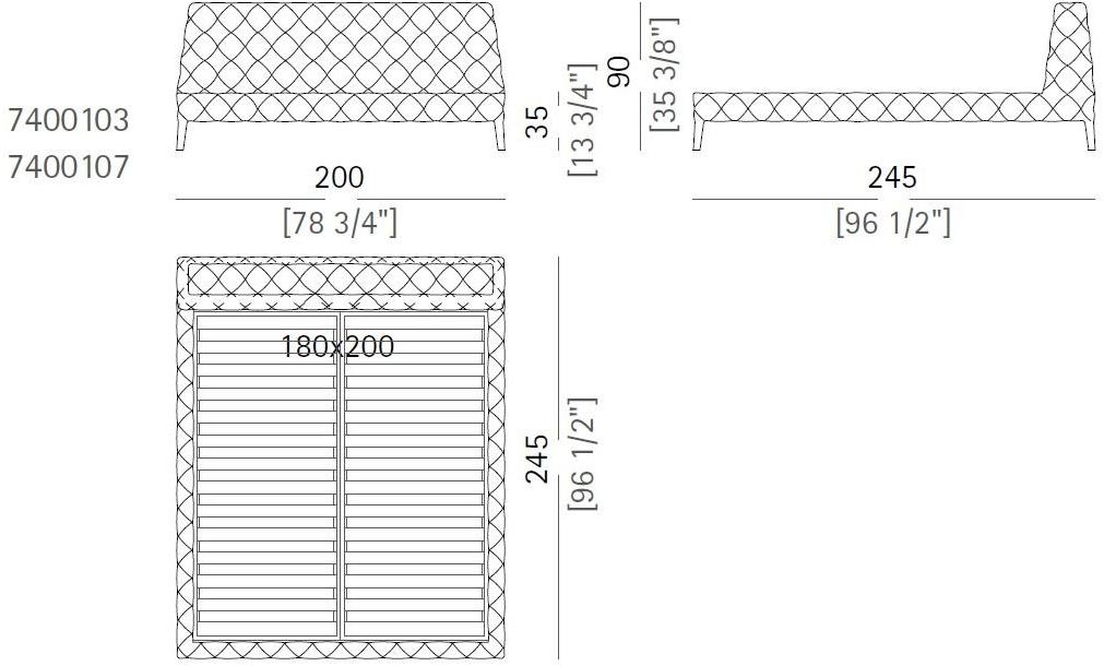 Arketipo Двуспальная кровать с тафтинговым изголовьем Windsor sun-id-1505114 - Вид №7