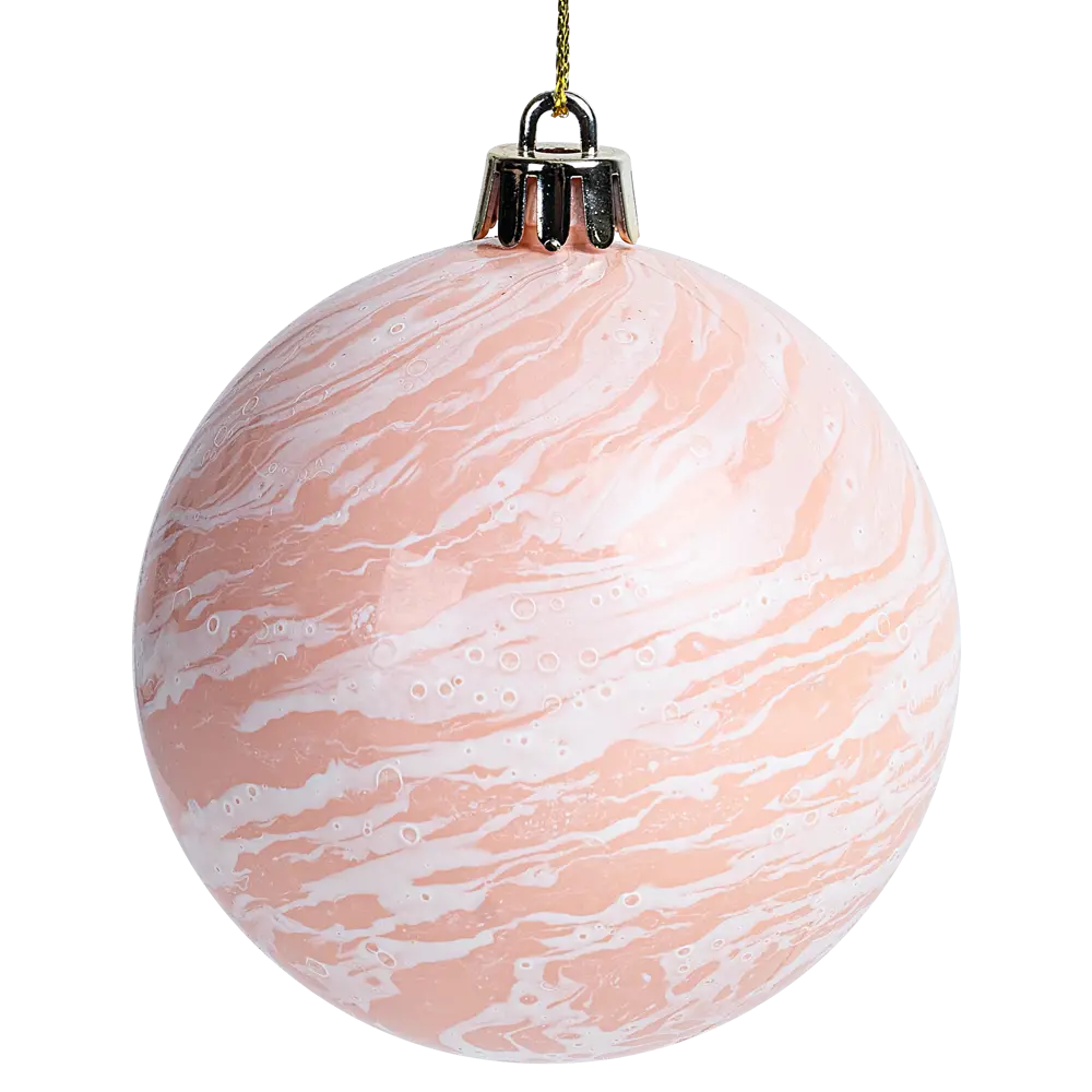 Елочный шар KREAFORTA под мрамор розовый ø8 см 89420651 STLM-1580590 - Вид №1